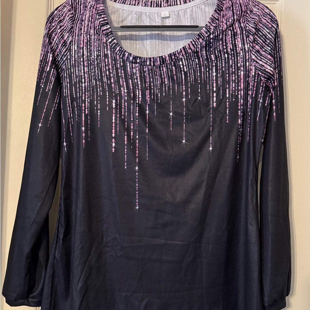 Elegant Black and Pink Women's Top